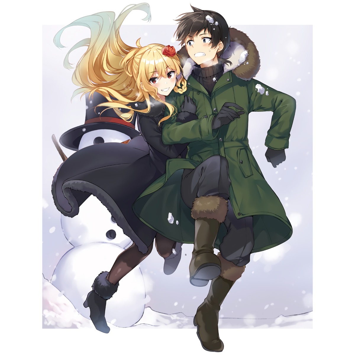 celica_arfonia, glenn_radars, heels, mishima_kurone, rokudenashi_majutsu_koushi_to_akashic_record, skirt_lift