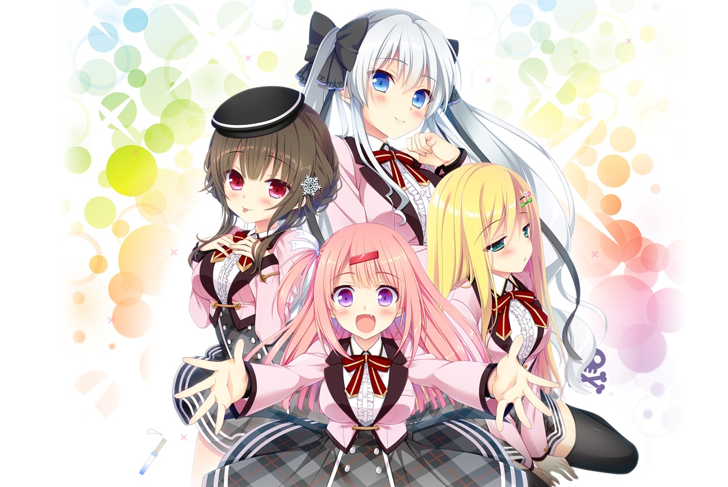 amagamine_renna, asa_project, fuyuichi_monme, hanamaru_mari, harizome_shione, komachi_nonoka, renai_x_royale, seifuku, thighhighs, yuuki_rika, yuunagi_seshina