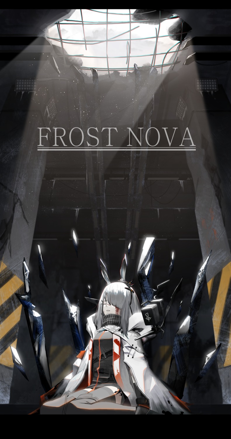 animal_ears, arknights, blood, bunny_ears, frostnova_(arknights), kasasasagi, thighhighs