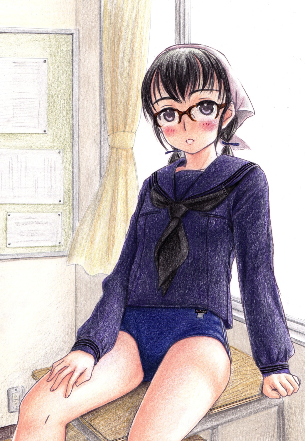 buruma, hidaka_medaka, megane, seifuku