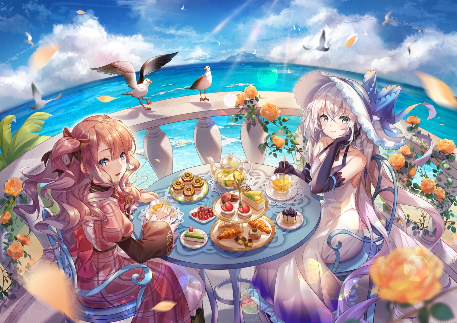 blue_oath, dress, jervis_(blue_oath), saumarez_(blue_oath), summer_dress, xiqian_sis1