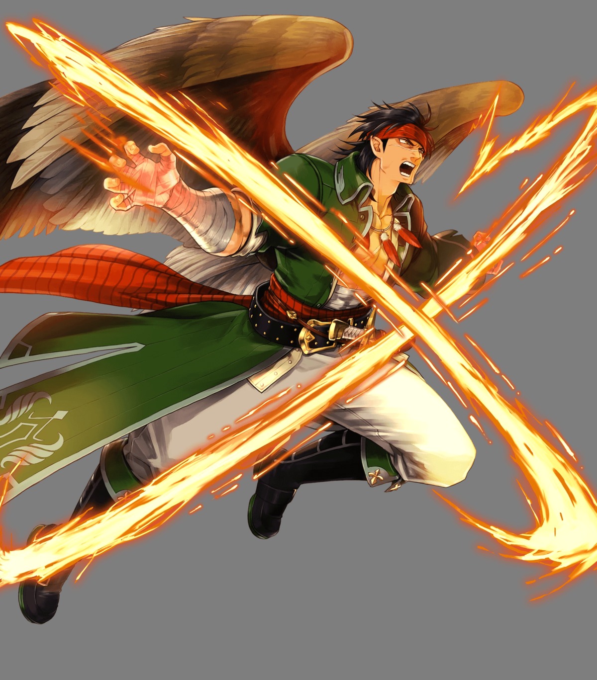 bandages, fire_emblem, fire_emblem:_souen_no_kiseki, fire_emblem_heroes, heels, kita_senri, nintendo, pirate, pointy_ears, tibarn, weapon, wings
