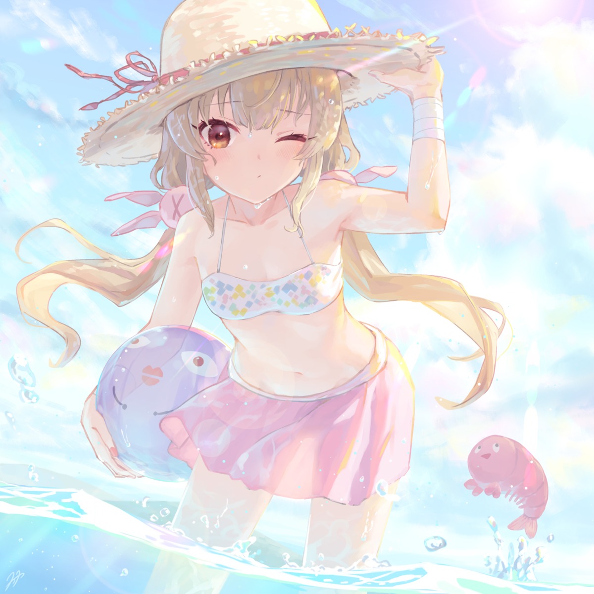 bikini, indie_virtual_youtuber, natori_sana, see_through, swimsuits, wet, yokoyoko_(yokoyoko_ykyk)