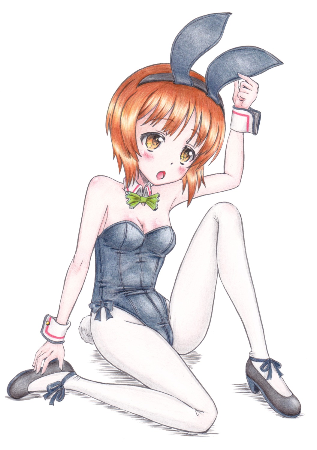 animal_ears, bunny_ears, bunny_girl, cleavage, girls_und_panzer, heels, hidaka_medaka, nishizumi_miho