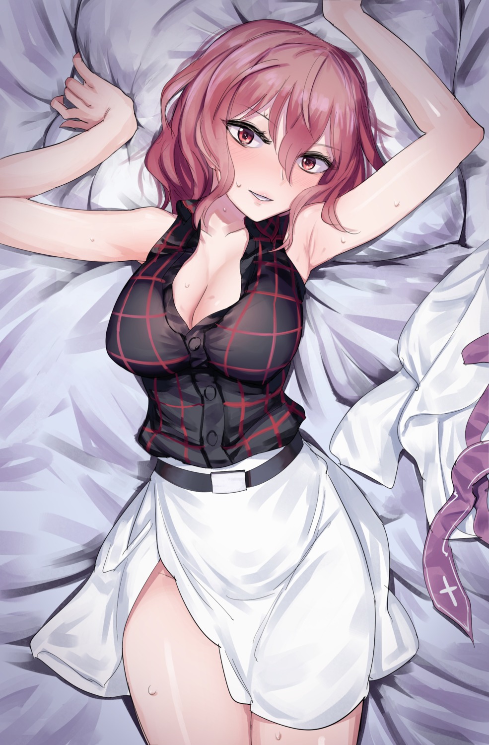 cleavage, gunnjou_yosio, horikawa_raiko, open_shirt, touhou