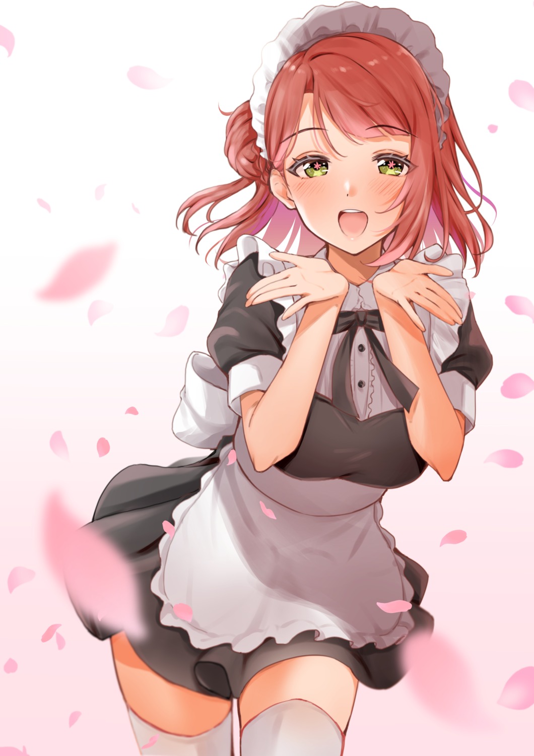 kitaku_jikan_(ktk_jkn), love_live!_(series), love_live!_nijigasaki_gakuen_school_idol_doukoukai, love_live!_school_idol_festival_all_stars, maid, skirt_lift, thighhighs, uehara_ayumu