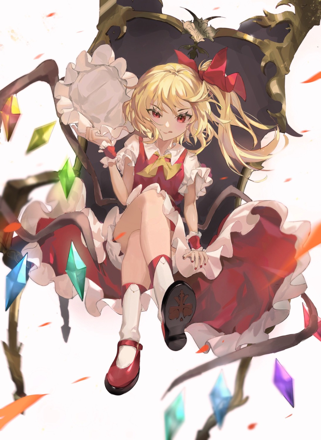 flandre_scarlet, reset, skirt_lift, touhou, wings