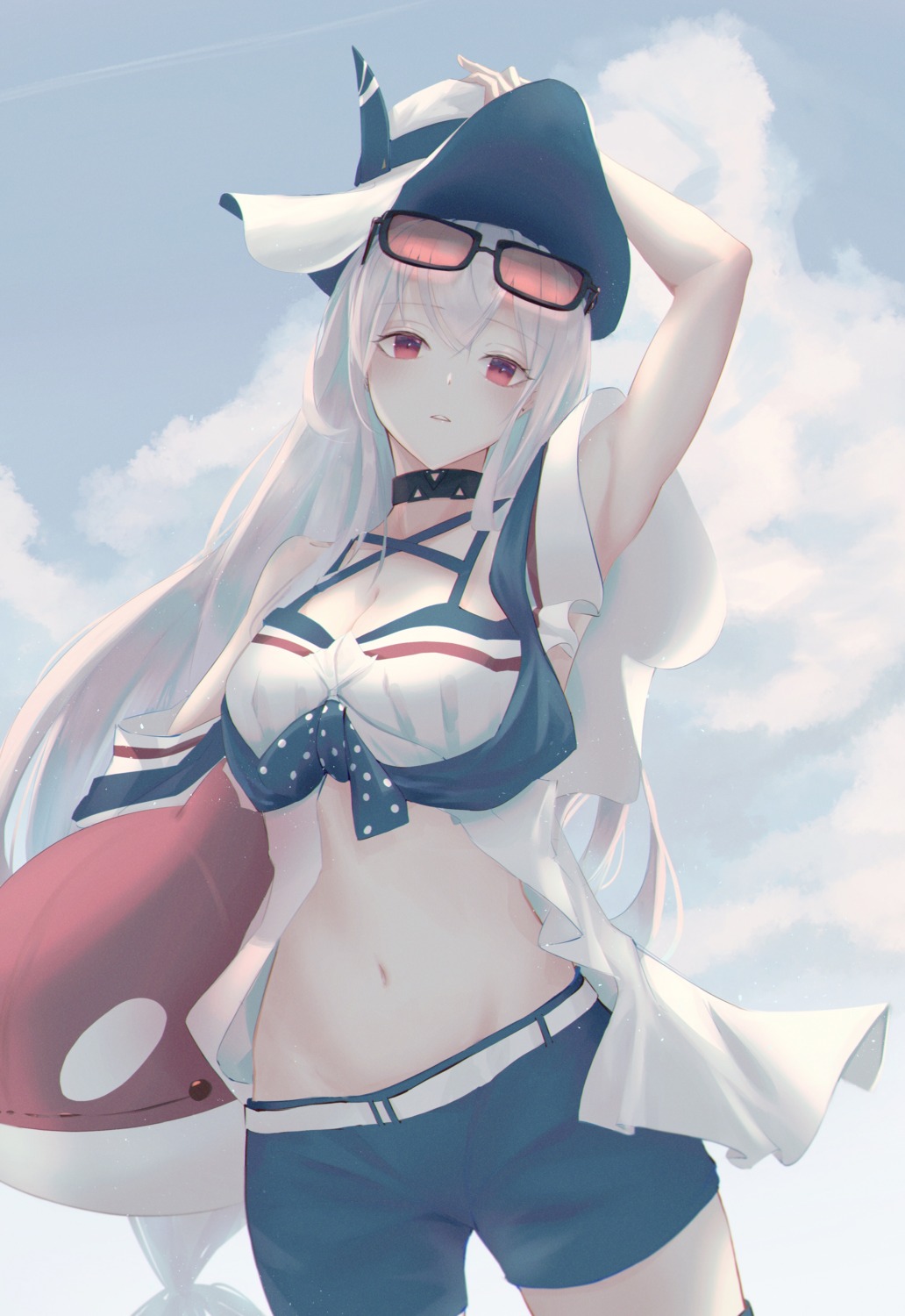 7ife, arknights, cleavage, megane, skadi_(arknights)