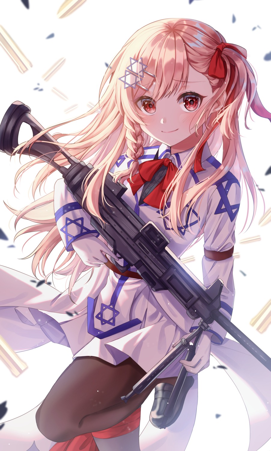 girls_frontline, gun, nanna_(heyj2888), negev_(girls_frontline), pantyhose, uniform
