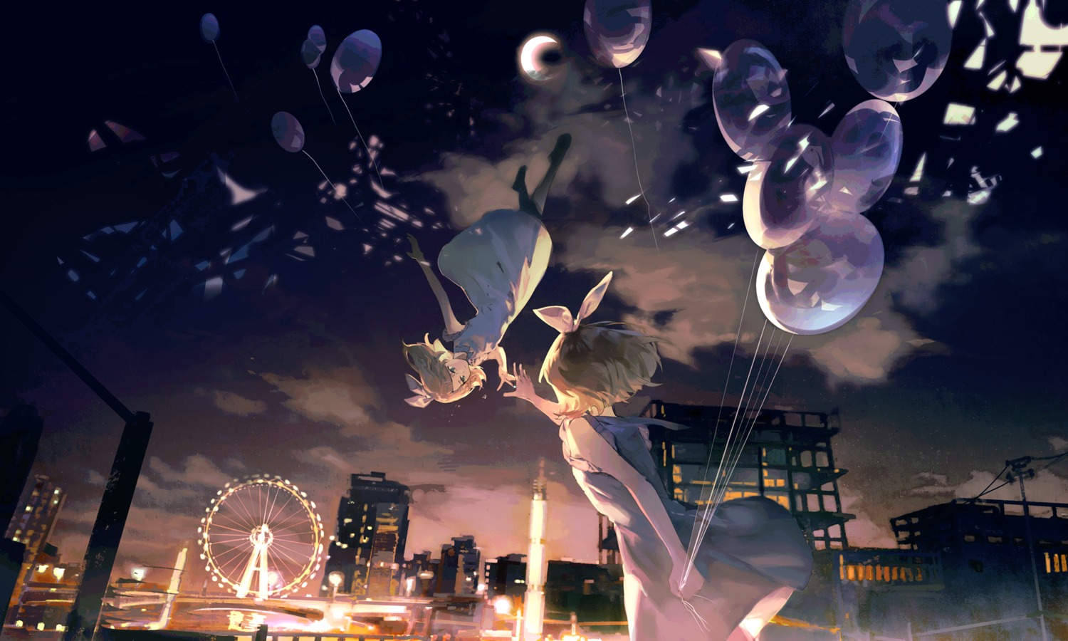 dress, kagamine_rin, lobelia_(saclia), pantyhose, skirt_lift, vocaloid