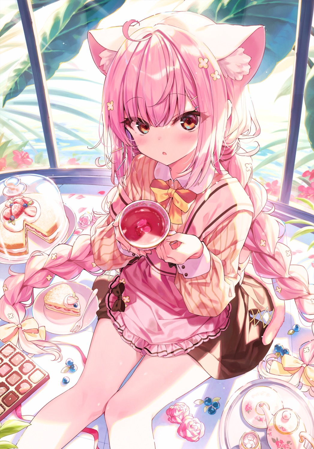 animal_ears, nekomimi, shnva, tail, waitress