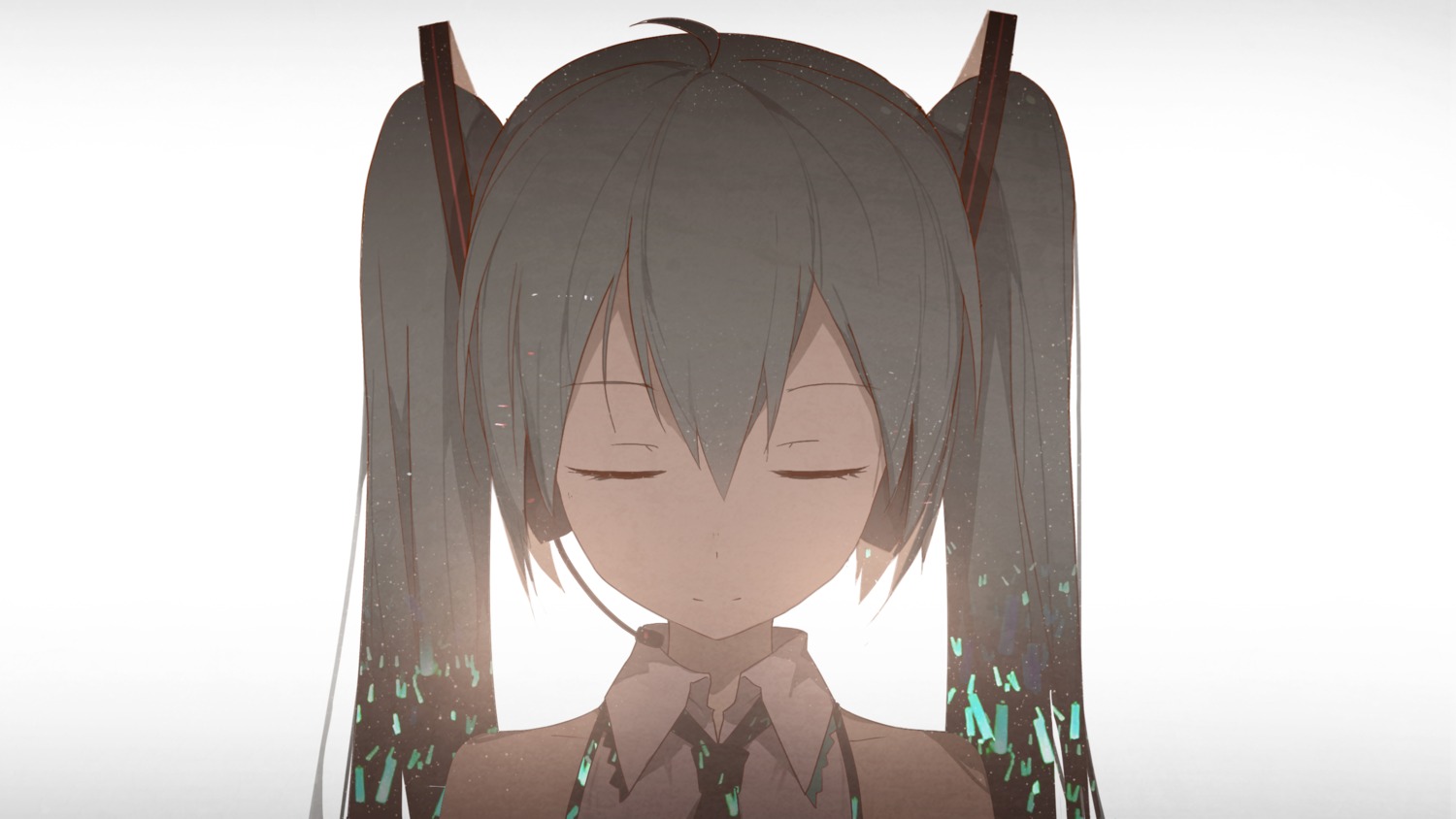 hatsune_miku, headphones, kieed, vocaloid, wallpaper