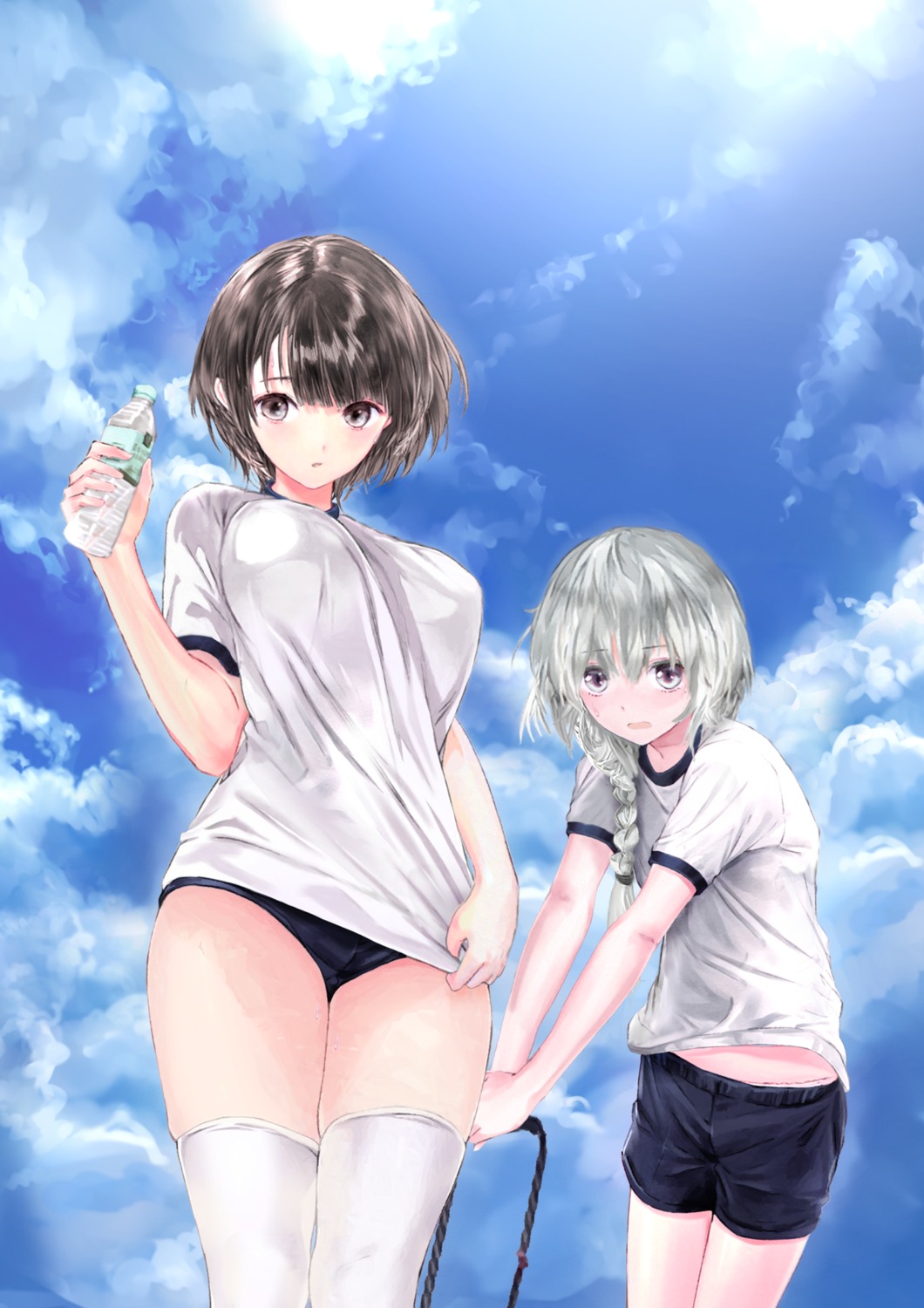 bodevarc, buruma, gym_uniform, pantsu, thighhighs