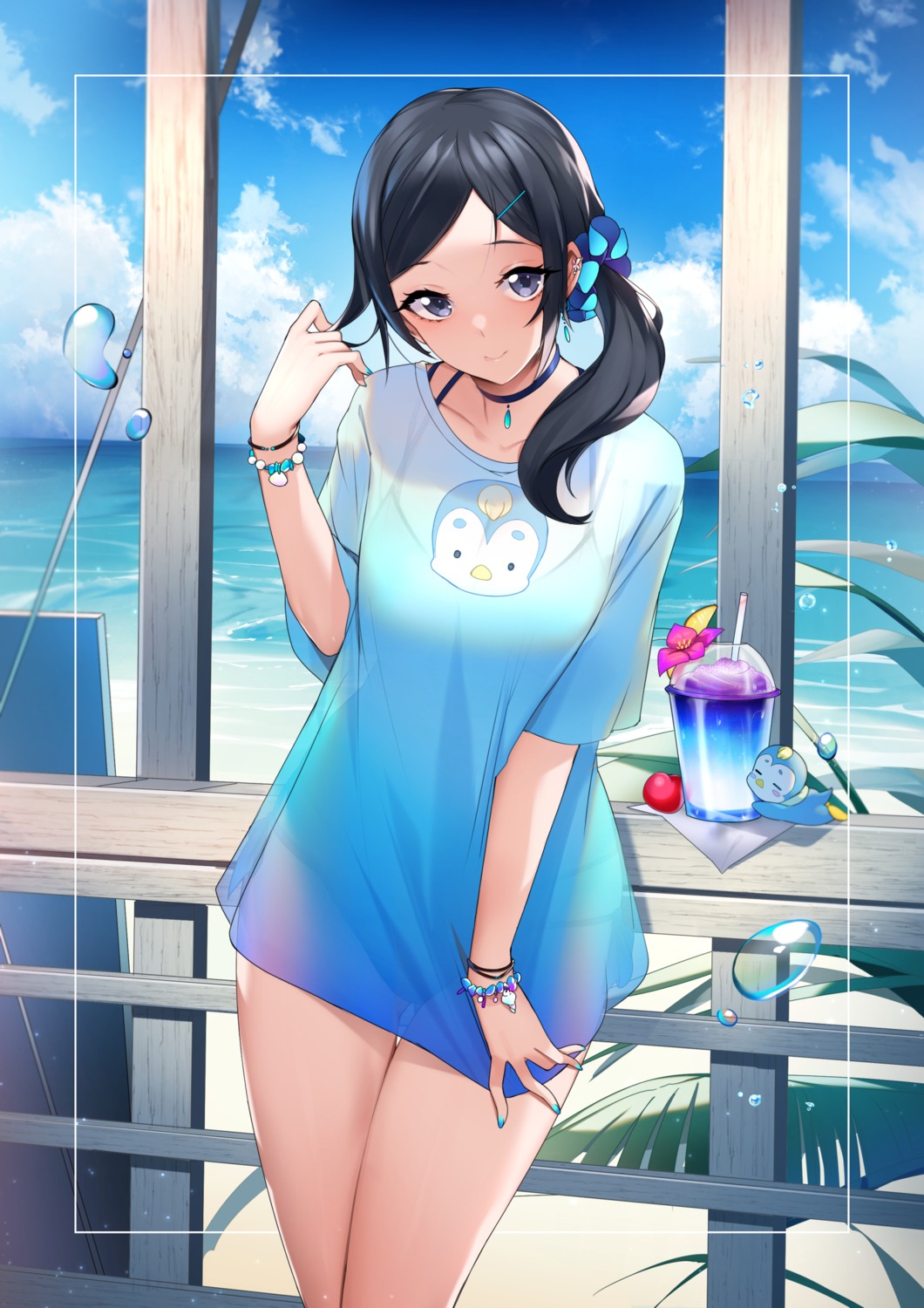 bikini, healin'_good_precure, precure, rumo, sawaizumi_chiyu, see_through, swimsuits