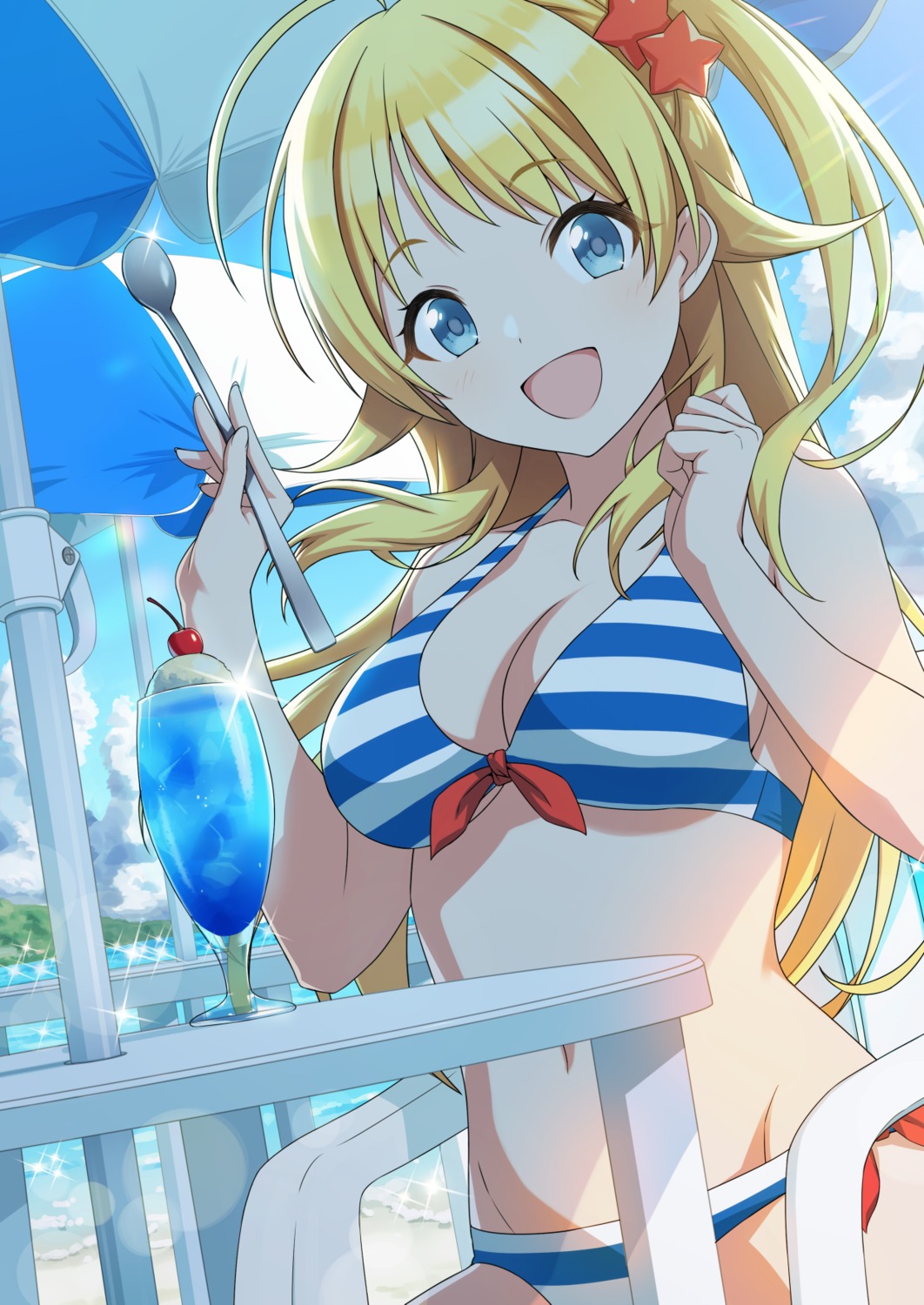 amochin, bikini, cleavage, hachimiya_meguru, swimsuits, the_idolm@ster, the_idolm@ster_shiny_colors