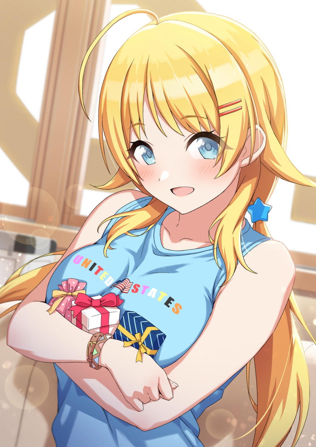 amochin, breast_hold, hachimiya_meguru, the_idolm@ster, the_idolm@ster_shiny_colors