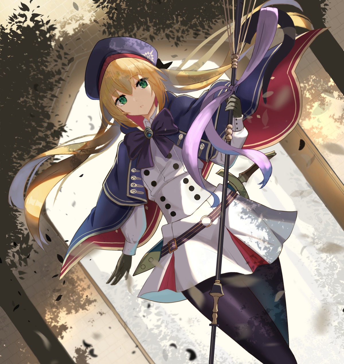 artoria_caster_(fate), fate/grand_order, inari_(ambercrown), pantyhose, uniform, weapon