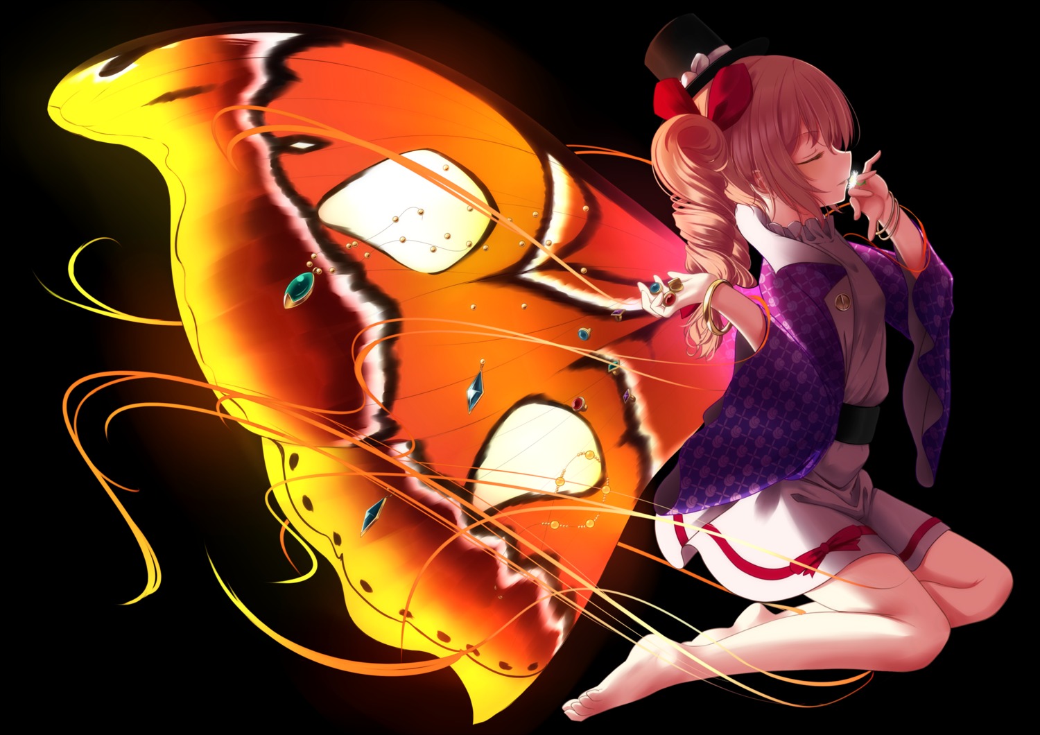 dress, feet, indica, touhou, wings, yorigami_jo'on