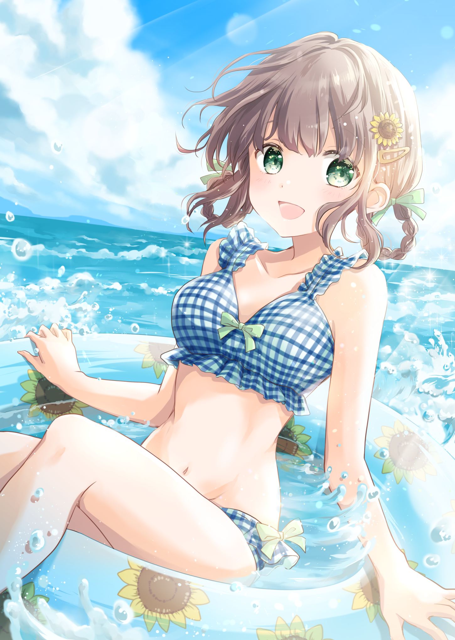bikini, hoshiibara_mato, swimsuits, wet