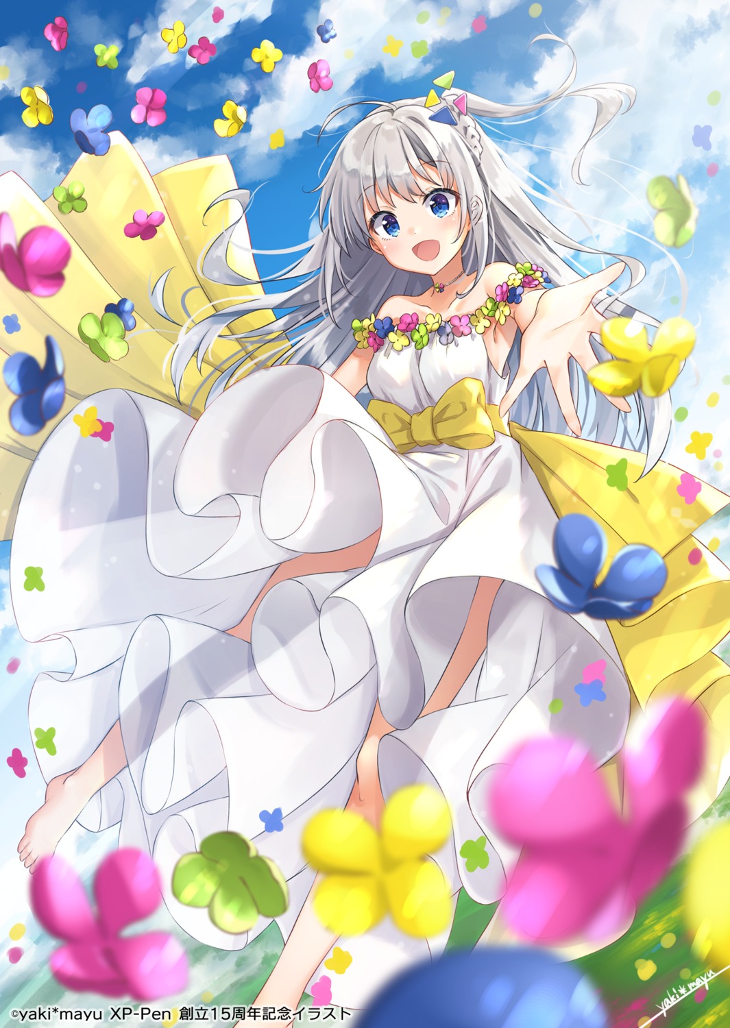 dress, no_bra, see_through, skirt_lift, summer_dress, yaki_mayu