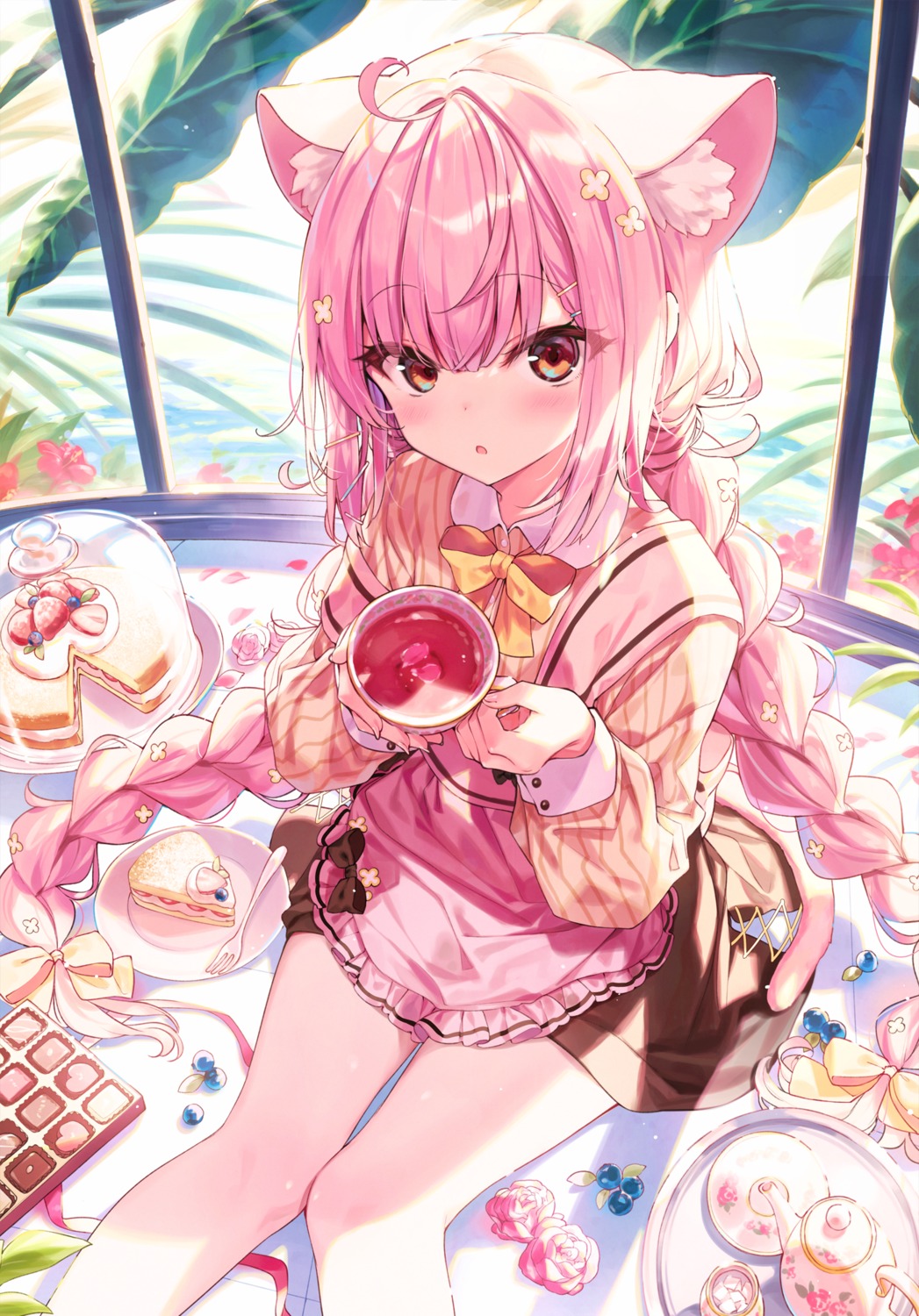 animal_ears, artist_revision, nekomimi, shnva, tail, waitress