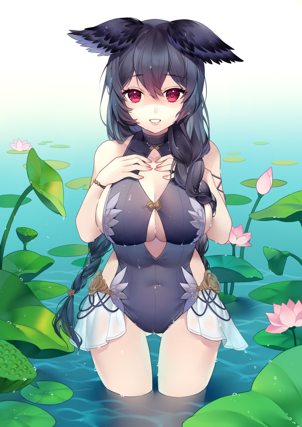 granblue_fantasy, may_(2747513627), nier_(granblue_fantasy), see_through, swimsuits, wet
