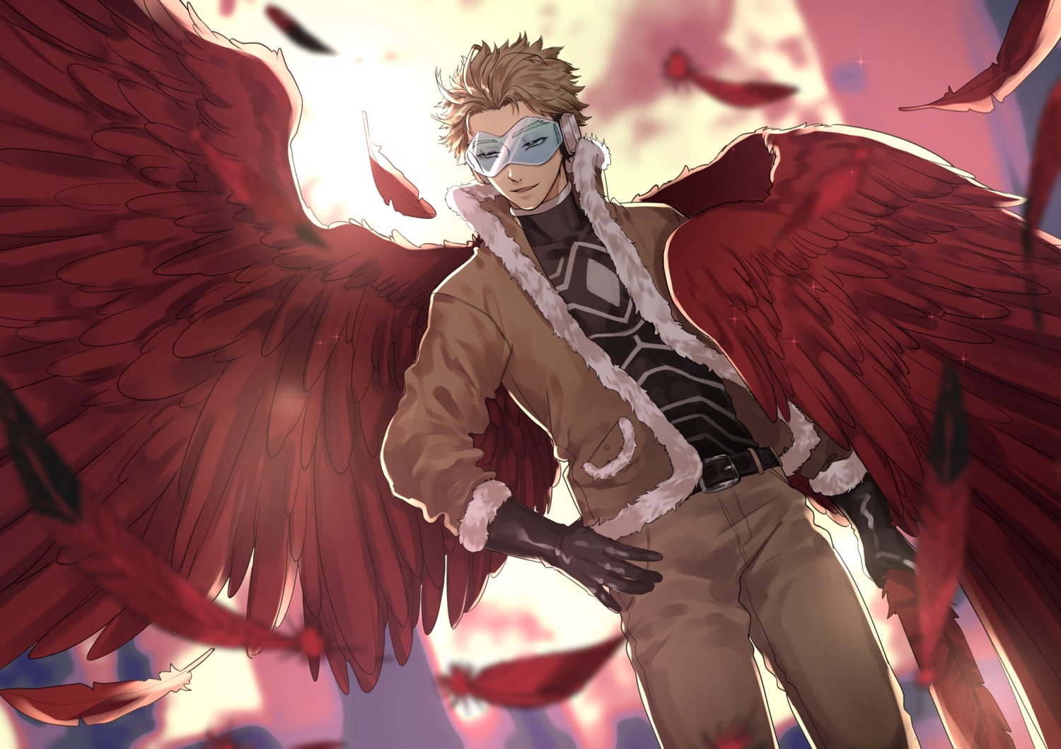 boku_no_hero_academia, headphones, male, megane, sae_sae, takami_keigo, wings