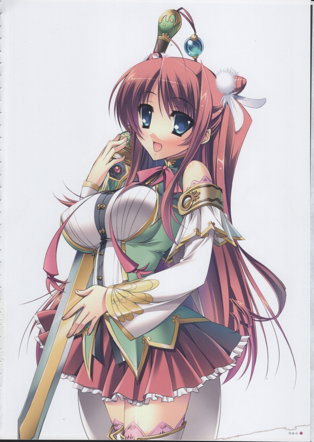 baseson, katagiri_hinata, koihime_musou, raw_scan, ryuubi, sword, thighhighs