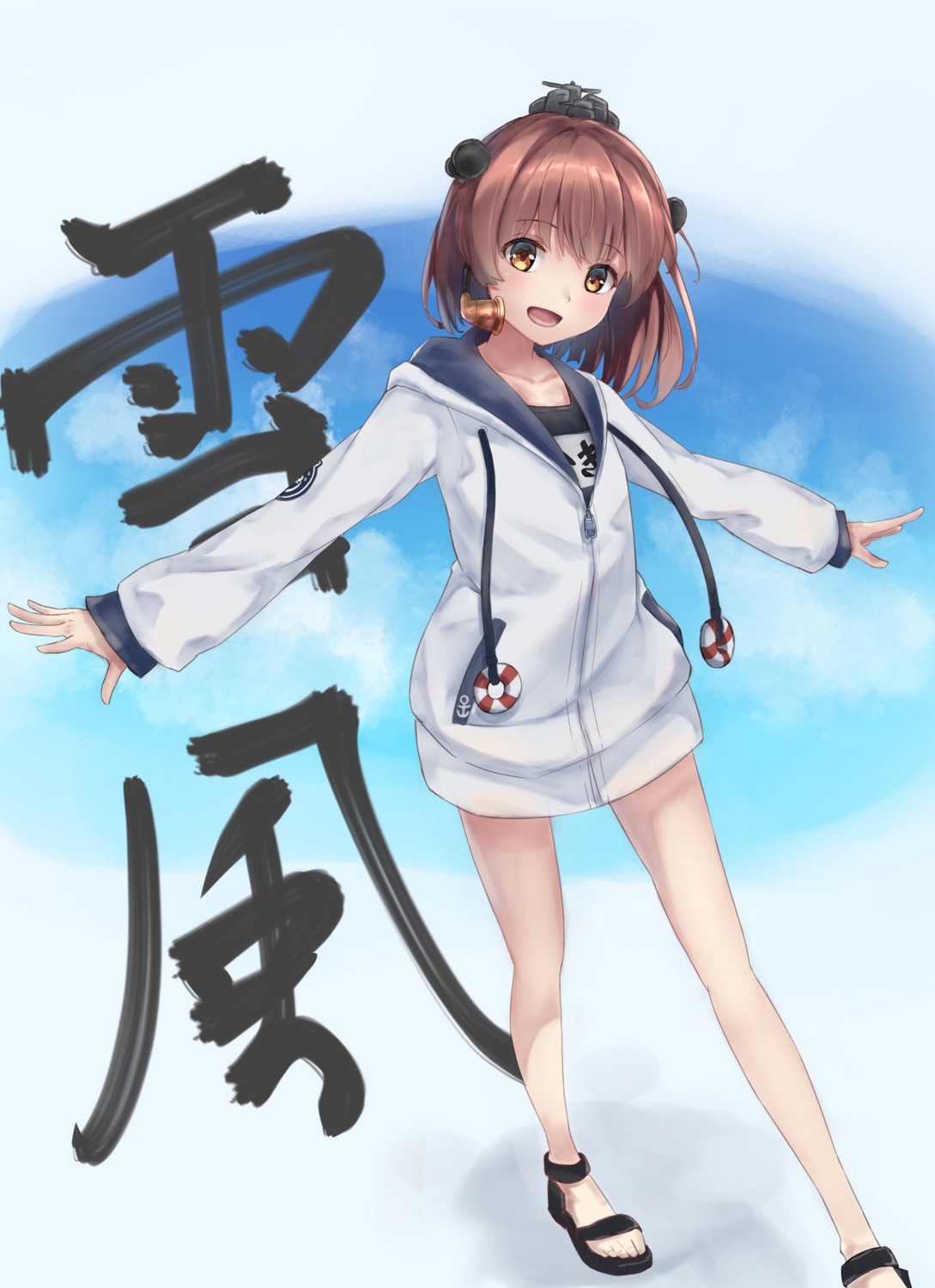 kantai_collection, school_swimsuit, swimsuits, tkb, yukikaze_(kancolle)
