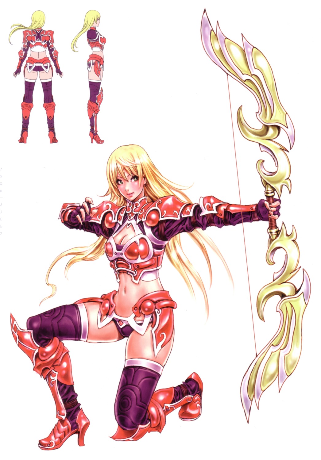 armor, cleavage, mu_online, thighhighs, yamashita_shunya