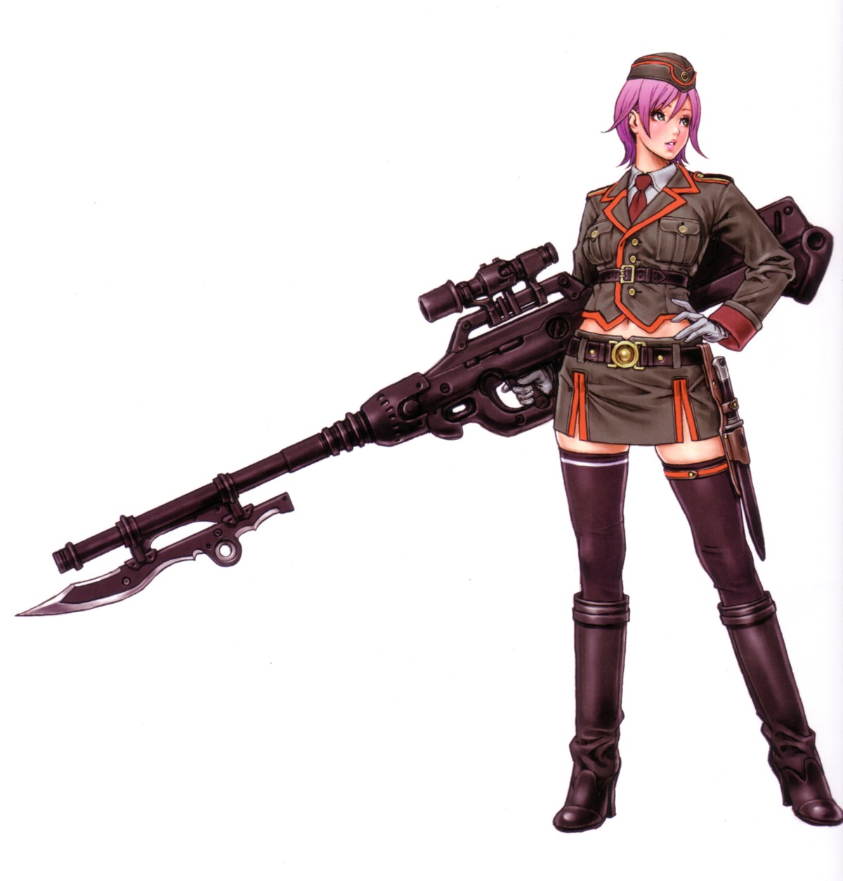 gun, nida_schuetlich, shuraki, thighhighs, uniform, yamashita_shunya