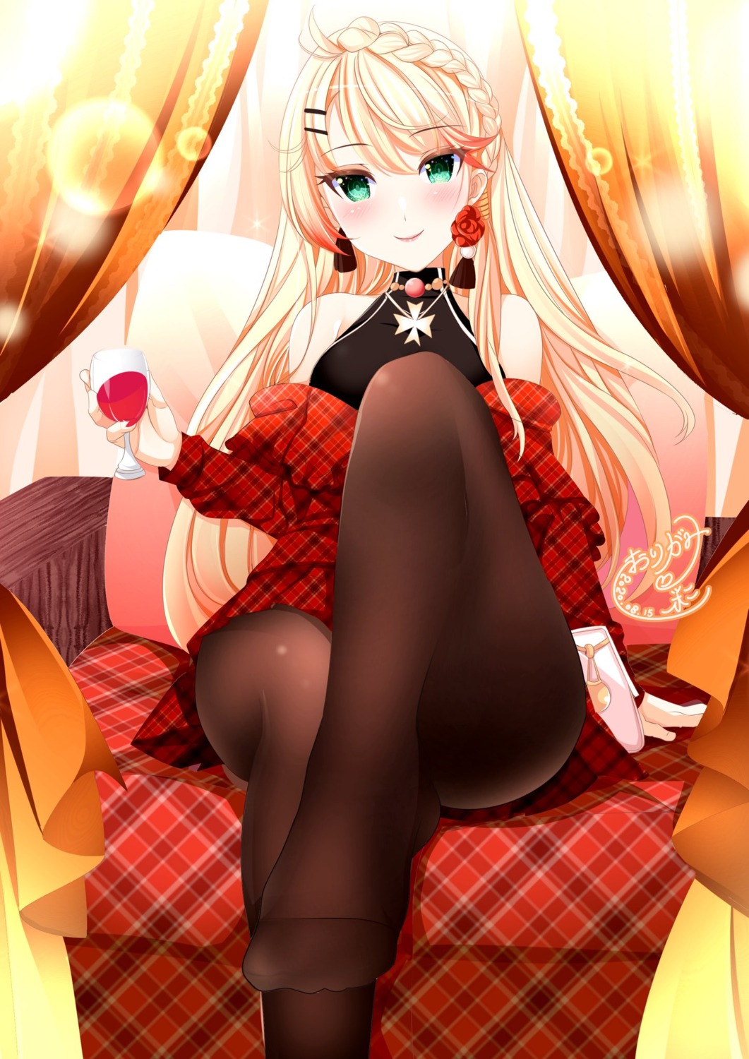 azur_lane, dress, feet, howe_(azur_lane), origami_sayah, pantyhose, skirt_lift