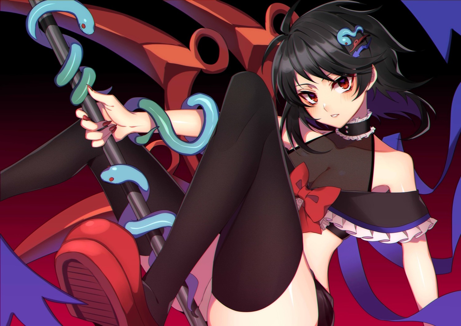 houjuu_nue, kuroshirase, see_through, thighhighs, touhou, wings