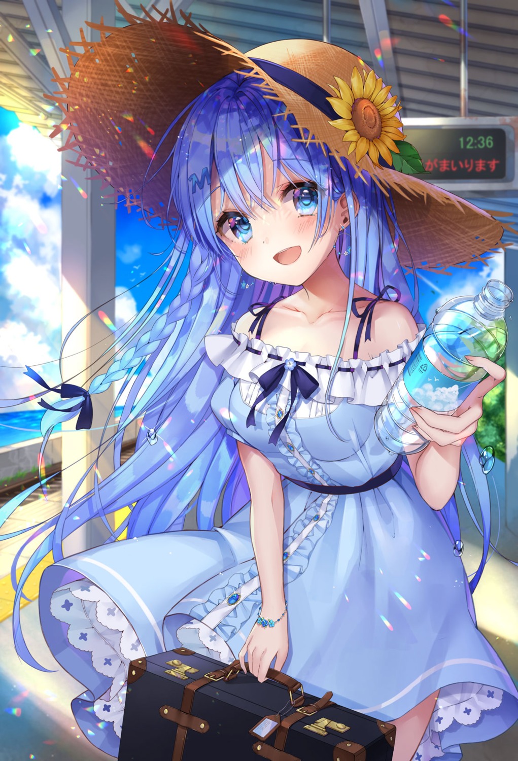 dress, emori_miku_project, sakura_shiori, skirt_lift, summer_dress