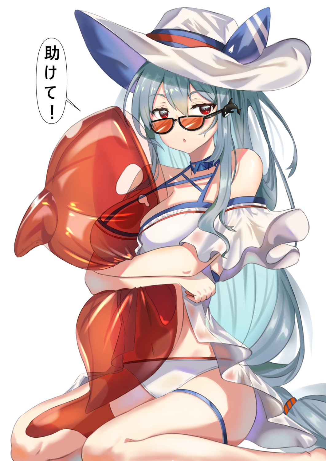 arknights, garter, megane, negister, see_through, skadi_(arknights), swimsuits