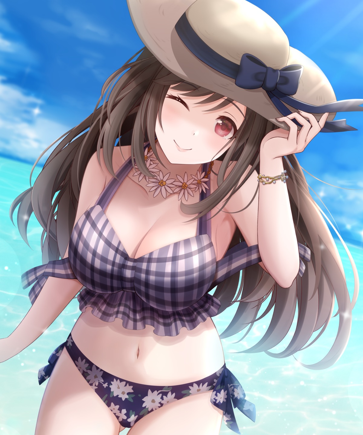 bikini, cleavage, kiri_frog, swimsuits, the_idolm@ster, the_idolm@ster_shiny_colors, tsukioka_kogane