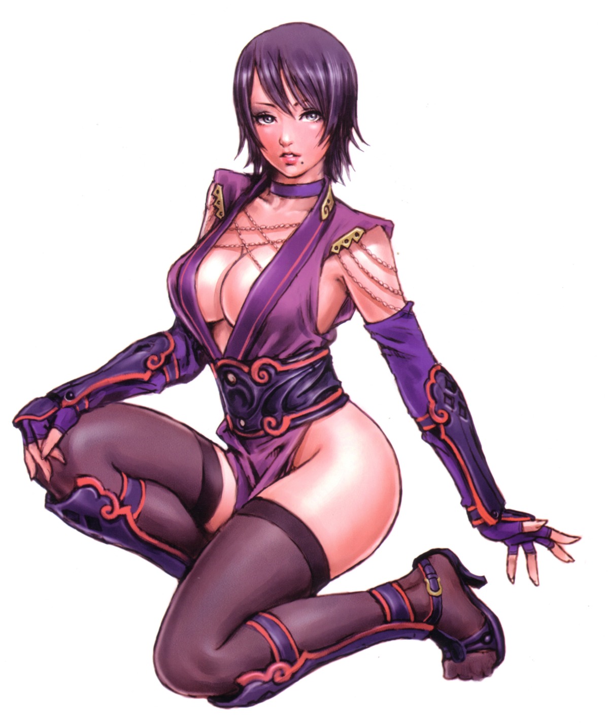 cleavage, infinite_fantasia, thighhighs, yamashita_shunya