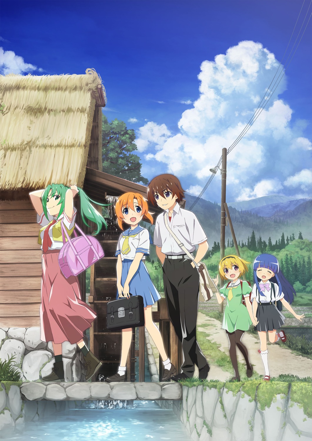 furude_rika, higurashi_no_naku_koro_ni, higurashi_no_naku_koro_ni_gou, houjou_satoko, maebara_keiichi, pantyhose, ryuuguu_rena, seifuku