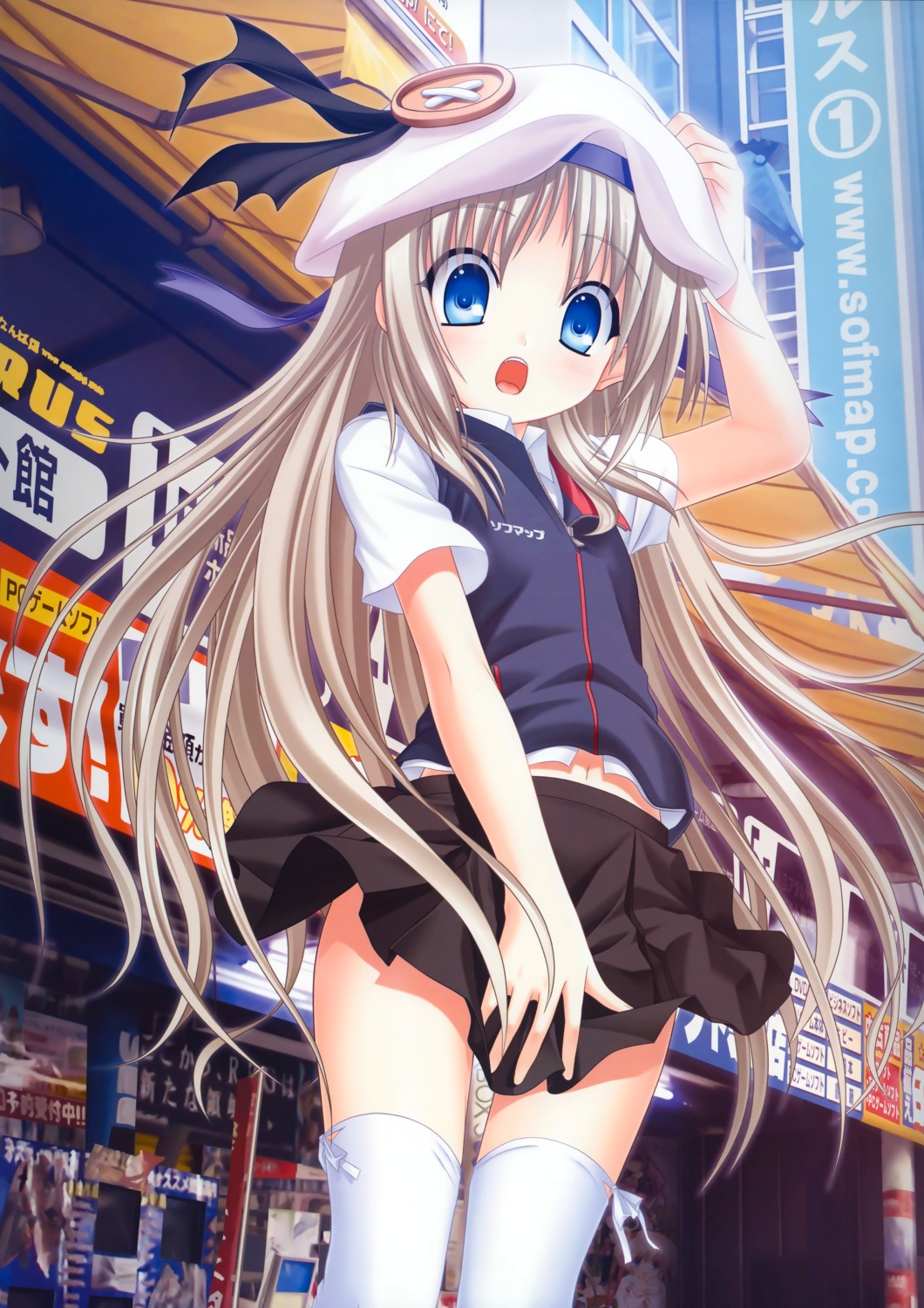 key, kud_wafter, little_busters!, na-ga, noumi_kudryavka, seifuku, skirt_lift, thighhighs