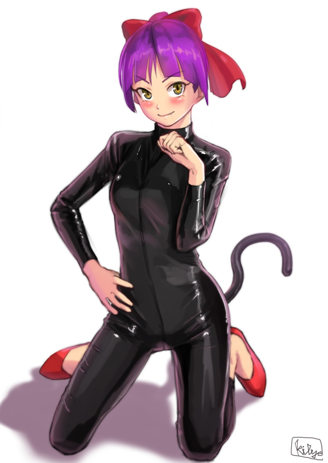 bodysuit, gegege_no_kitarou, kilye_4421, neko_musume, tail