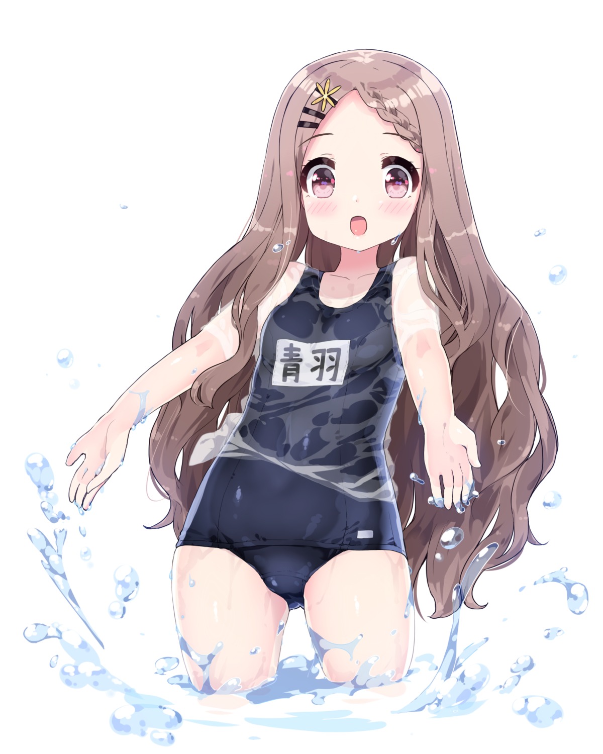 aoba_kokona, ktsecond, school_swimsuit, swimsuits, wet, wet_clothes, yama_no_susume