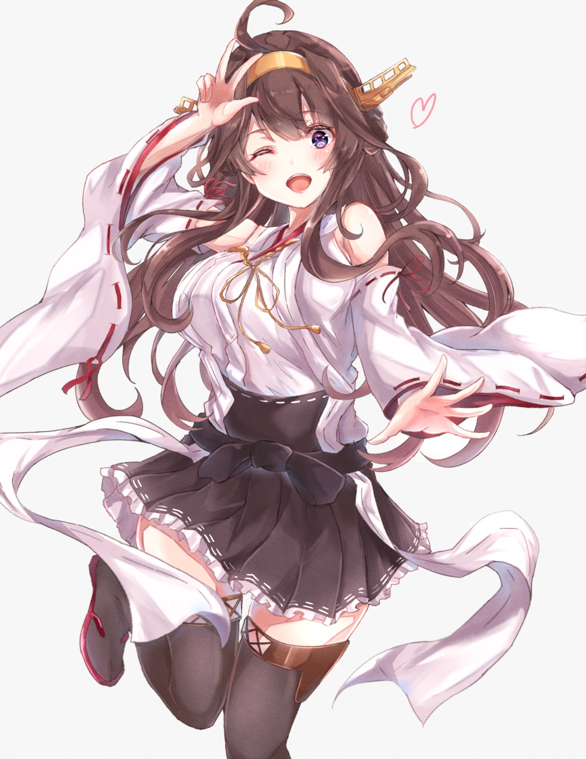 kantai_collection, kongou_(kancolle), sa-ya, thighhighs