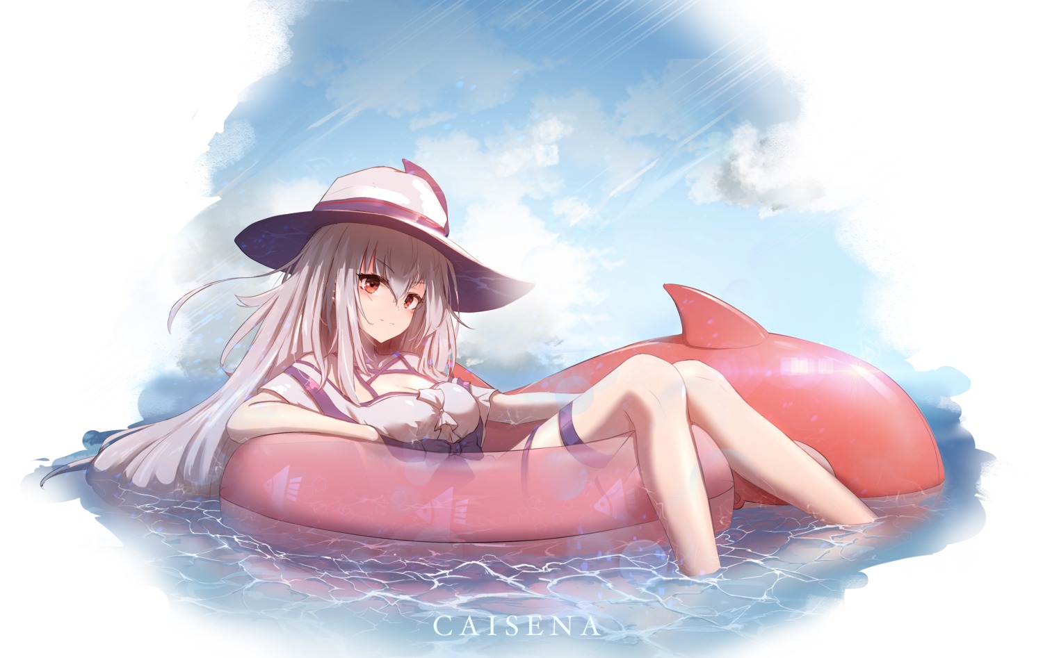 arknights, bikini, caisena, garter, skadi_(arknights), swimsuits, wet