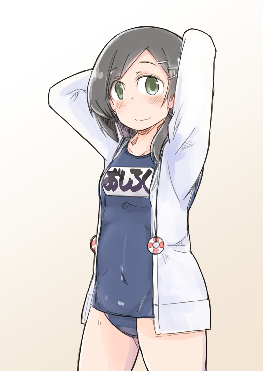 enjaku_izuku, kantai_collection, kuroshio_(kancolle), school_swimsuit, swimsuits