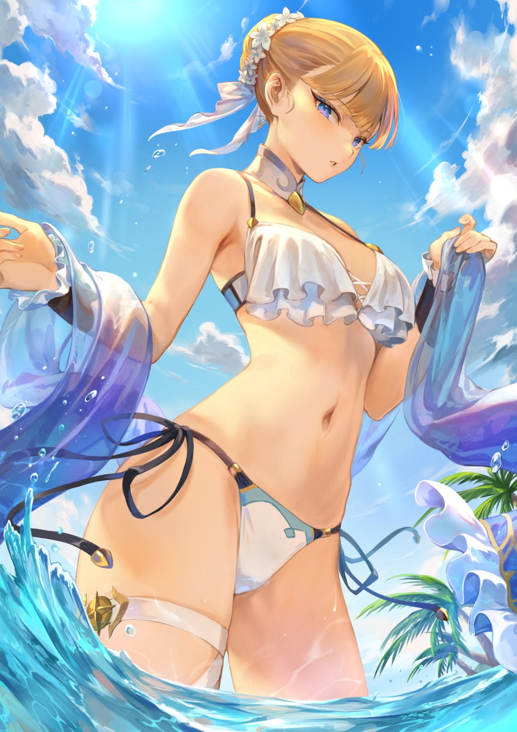 afk_arena, bikini, garter, mashu_(003), swimsuits, wet