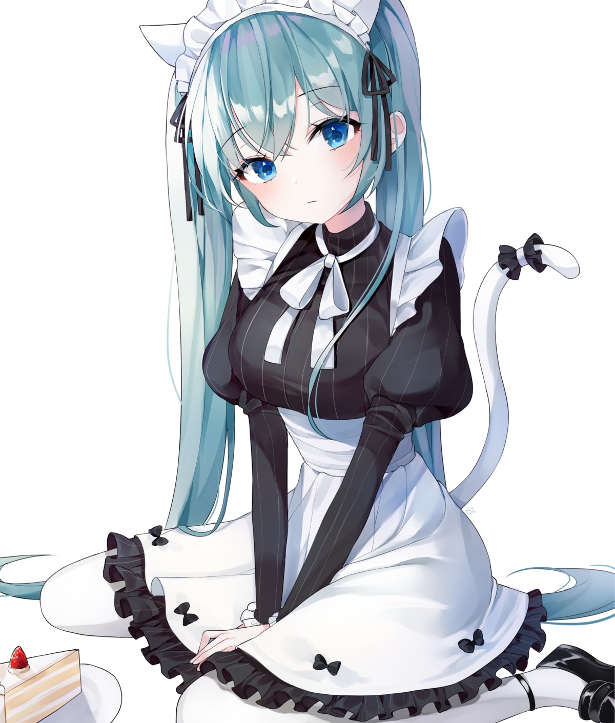 animal_ears, hatsune_miku, maid, moka01, nekomimi, tail, vocaloid