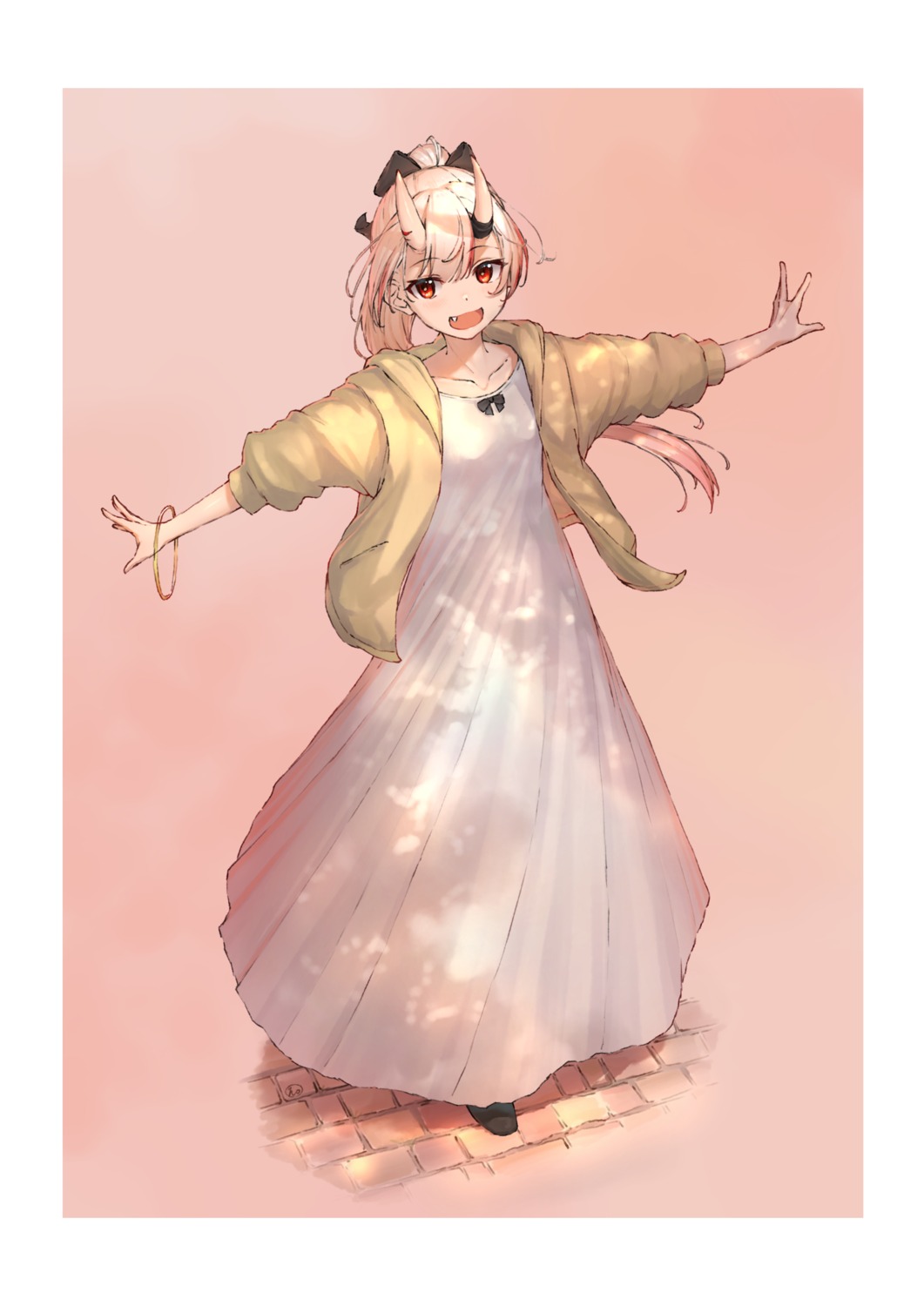 dress, hololive, horns, nakiri_ayame, tihoro1609