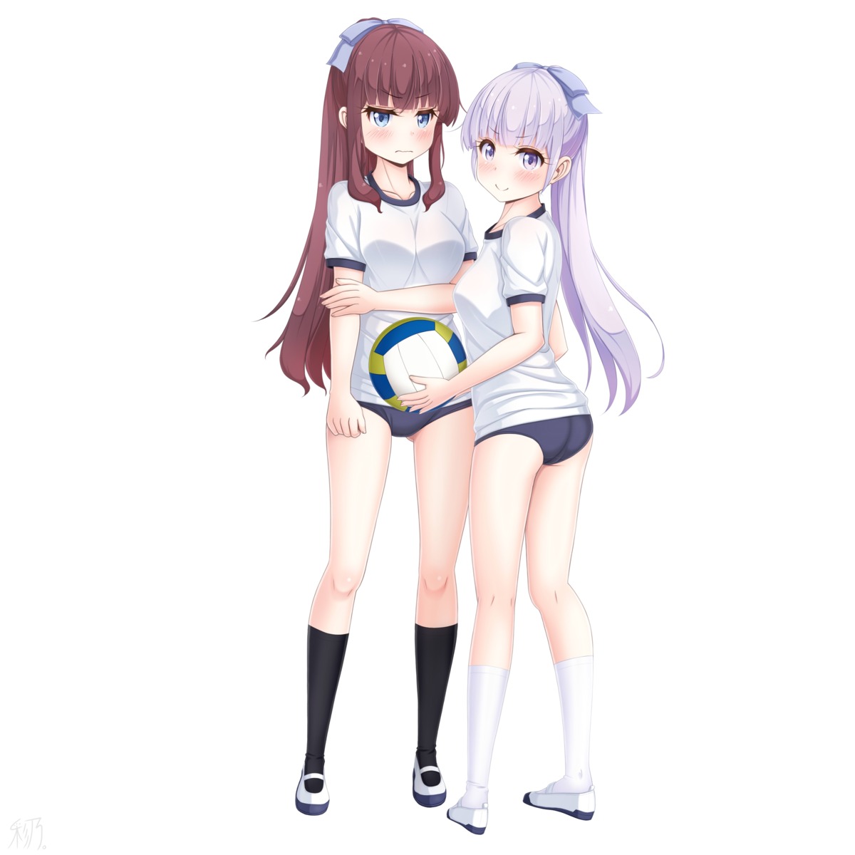 ass, buruma, gym_uniform, hikarisaino, new_game!, suzukaze_aoba, takimoto_hifumi