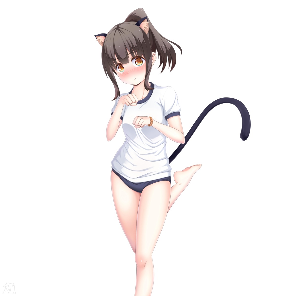 animal_ears, buruma, gym_uniform, harukana_receive, higa_kanata, hikarisaino, nekomimi, tail