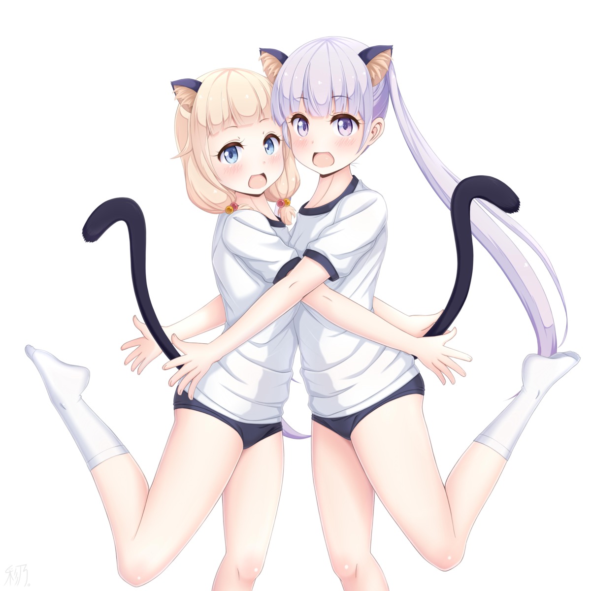 animal_ears, buruma, gym_uniform, hikarisaino, nekomimi, new_game!, sakura_nene, suzukaze_aoba